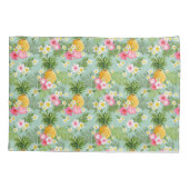 Tropische Blumen u. Ananas Kissenbezug (Rückseite-Links)