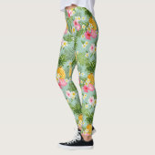 Tropische Blumen u. Ananas Leggings (Links)