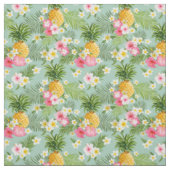 Tropische Blumen u. Ananas Stoff (Muster)