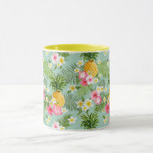 Tropische Blumen u. Ananas Tasse (Zentrum)