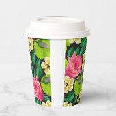Tropische Blumen und Blätter Muster-00000 Pappbecher (Links)