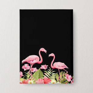 Tropische Blumen und Flamingos-32146 Button