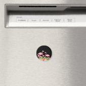 Tropische Blumen und Flamingos Design Magnet (In Situ (Geschirrspüler))