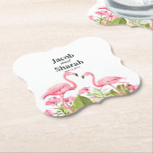 Tropische Blumen und Flamingos Design Untersetzer (angewinkelt)