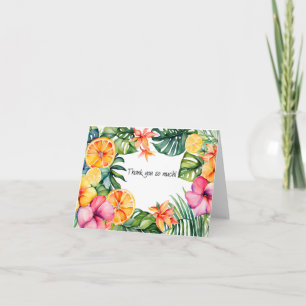 Tropische Blumen und Früchte Danke