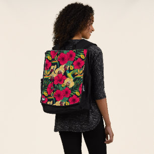 Tropische Blumen und Kolibri - Sommer Botanica Rucksack