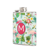 Tropische Blumen und Vögel | addieren Ihre Flachmann (Links)