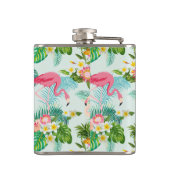 Tropische Blumen und Vögel | addieren Ihre Flachmann (Rückseite)