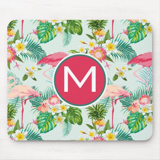 Tropische Blumen und Vögel | addieren Ihre Mousepad (Vorne)
