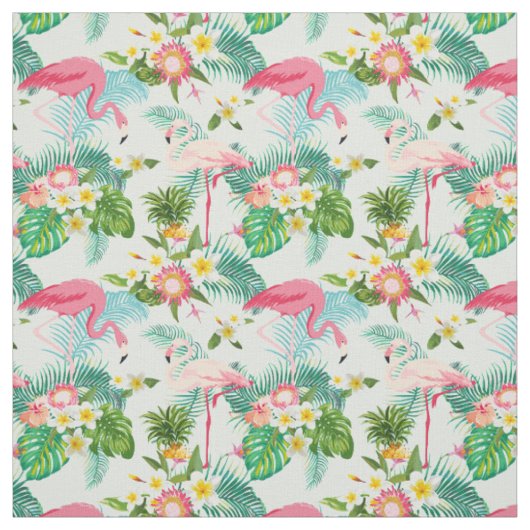 Tropische Blumen und Vögel Stoff (Muster)