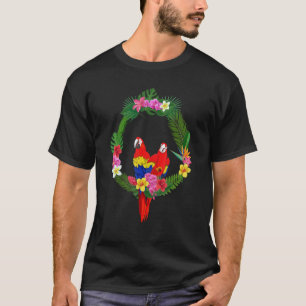 Tropische Blumen Vogel Tier Floral Ara Papagei T-Shirt