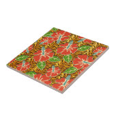 Tropische Blumen-wildes Tiger-Muster Fliese (Seite)