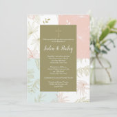 Tropische Blumeneinladung Einladung (Stehend Vorderseite)