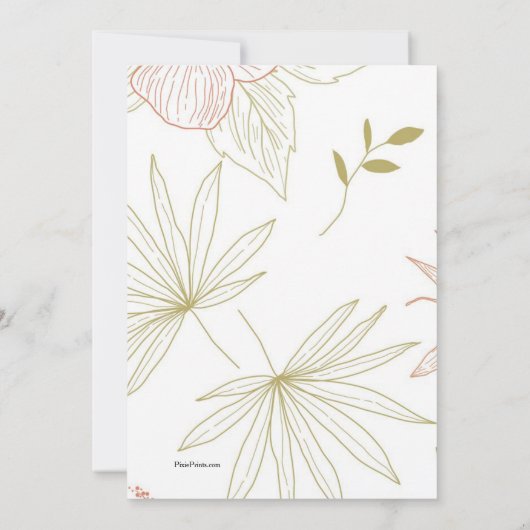 Tropische Blumeneinladung Einladung (Rückseite)