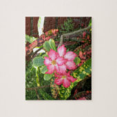Tropische Blumenfiesta - klares Rosa Puzzle (Vertikal)