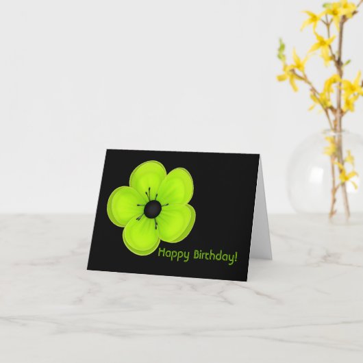 Tropische Blumengeburtstags-Karte Karte (Gelbe Blume)