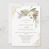 Tropische, blumengetrocknete Palmen, Blätter zur C Einladung (Vorderseite)