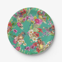 Tropische Blumenglorre Hummingbirds Wasserfarben-P
