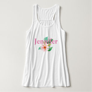 Tropische Blumengrün hinzufügen Tank Top