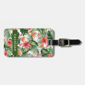 Tropische Blumengrün, Personalisiert benannt Gepäckanhänger (Vorderseite horizontal)