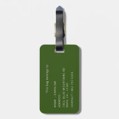 Tropische Blumengrün, Personalisiert benannt Gepäckanhänger (Rückseite vertikal)
