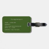 Tropische Blumengrün, Personalisiert benannt Gepäckanhänger (Rückseite horizontal)