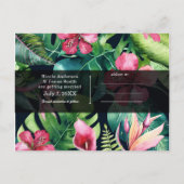 Tropische blumenhawaiianische Hochzeit rettet das  Ankündigungspostkarte (Rückseite)