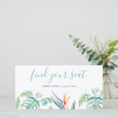 Tropische Blumenhochzeit - Ihr Sitzzeichen (Stehend Vorderseite)