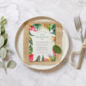 Tropische Blumenhochzeit mit fett Foliage Einladung
