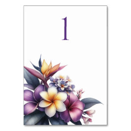 Tropische Blumenkarte Tischnummer