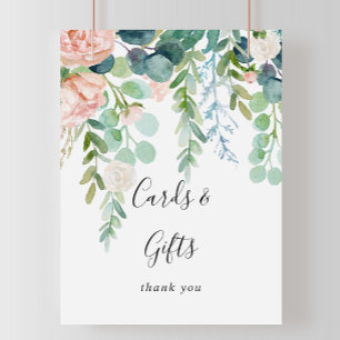 Tropische Blumenkarten und Geschenke Schild