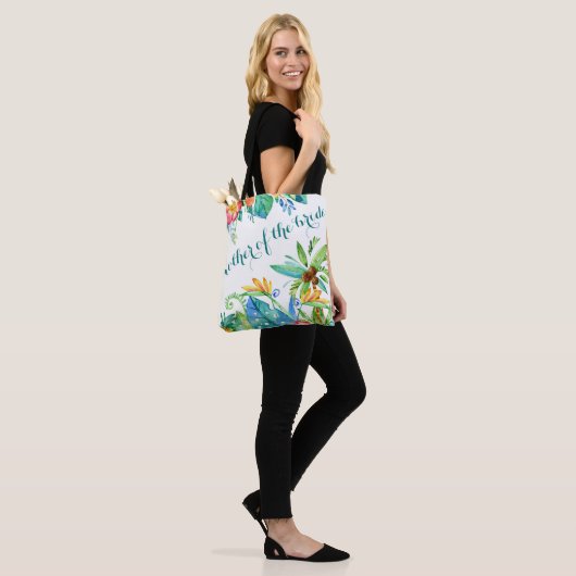 Tropische Blumenmutter der Braut Tasche (Am Model)