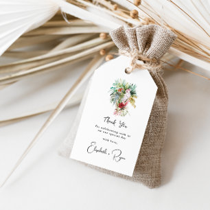 Tropische Blumenpalmen   Hochzeit Danke Geschenkanhänger