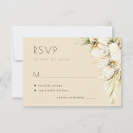 Tropische Blumenpampasgras Elegante Hochzeit RSVP Karte
