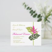 Tropische BlumenProben-Abendessen-Einladung - Gree Einladung (Stehend Vorderseite)