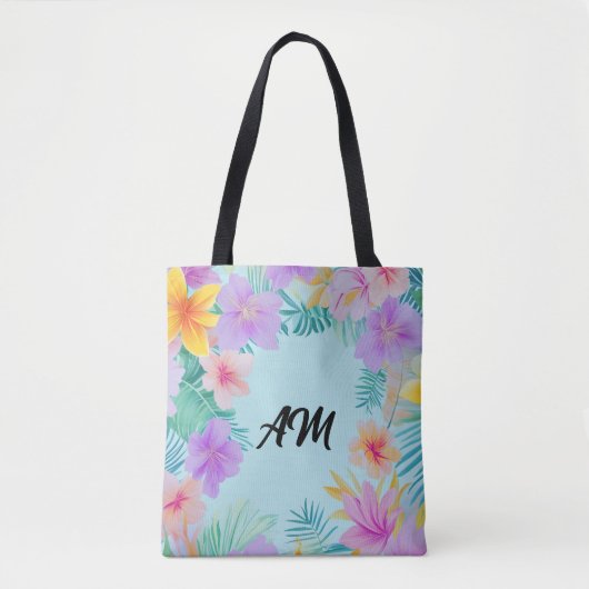 Tropische Blumenrabatte Sommerästhetik Tasche (Vorderseite)