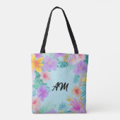 Tropische Blumenrabatte Sommerästhetik Tasche (Rückseite)
