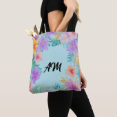 Tropische Blumenrabatte Sommerästhetik Tasche (Von Nahem)