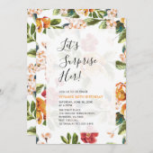 Tropische Blumenüberraschung Erwachsene 60. Geburt Einladung (Vorne/Hinten)