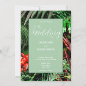 Tropische Blüte, Erdfarben, modern, Hochzeit Einladung (Vorderseite)