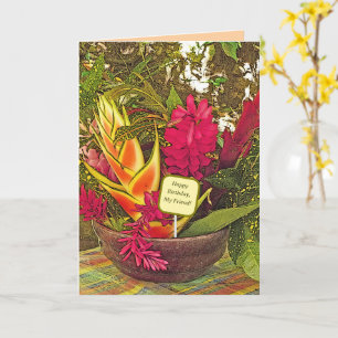 Tropische Blüte / Glücklicher Geburtstag, mein Fre Karte