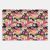 Tropische Blüte in Schwarz Geschenkpapier Set (Vorderseite 3)