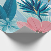 Tropische Blüte mit üppigen Blätter und exotischen Geschenkpapier (Ecke)