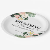 Tropische Blüte Sie bindet das Brautparty des Knot Pappteller (Schrägansicht)