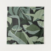 Tropische Blüte: Vintage Linie Art. Wandteppich (Vorderseite (Horizontal))