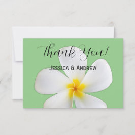 Tropische Blüte, weiße Plumeria, Hochzeit Dankeskarte