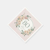 Tropische Blüte zum 80. Geburtstag Serviette (Ecke)