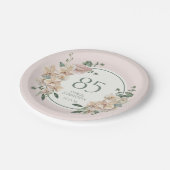 Tropische Blüte zum 85. Geburtstag Pappteller (Schrägansicht)