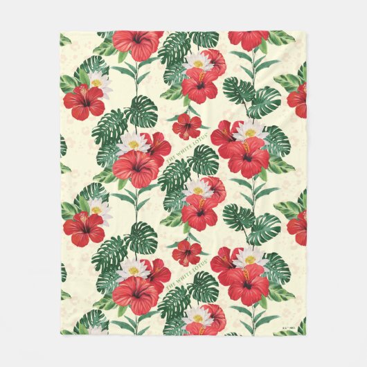 Tropische Blüten des weißen Lotus Fleecedecke (Vorderseite)