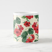 Tropische Blüten des weißen Lotus Jumbo-Tasse (Vorderseite)